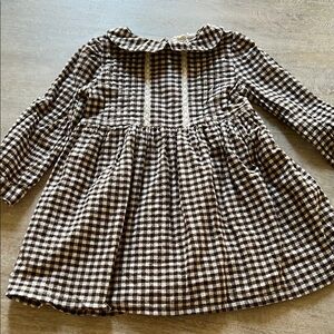 Beer world girls 3/4 gingham dress EUC